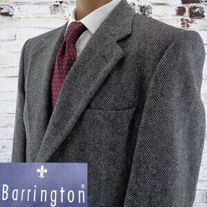 Barrington Men's 42L gray Tweed Suit jacket Blazer Sport jacket Herringbone